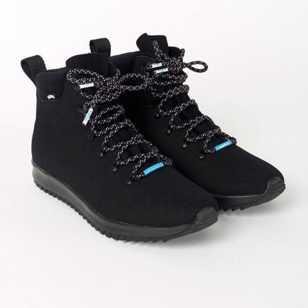 Native Mens Fitzsimmons Citylite Hiking Boots Black Blue Ankle Snow Boot Size 9